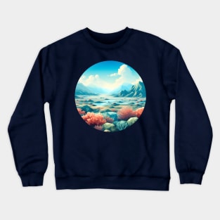 Coral Reef Low Poly Beach Crewneck Sweatshirt